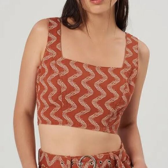 The Ragged Priest Milk It Haze Printed Crop Top Size Medium (UK 10) NWT - Picture 4 of 13